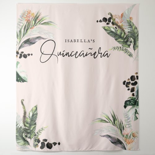 Quinceaera  Greenery  Terra Cotta Jungle   Tapestry