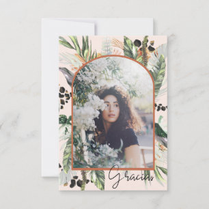 Quinceañera Greenery & Terra Cotta Jungle Thank You Card