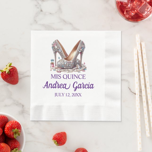 Quinceanera High Heels Napkins (Insitu)