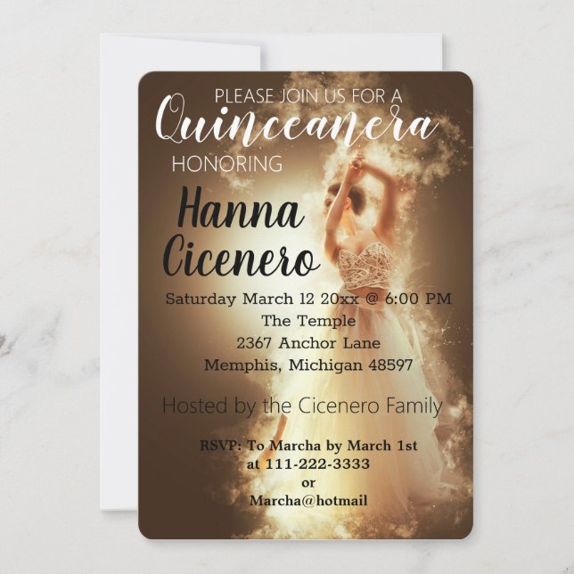 Quinceanera Holiday Card (Front)