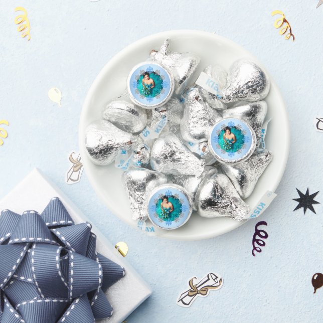 Quinceañera Ice Blue Silver Winter Snowflake Hershey®'s Kisses® (Party)