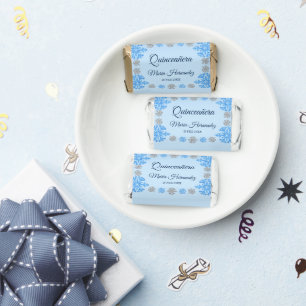 Quinceañera Ice Blue Silver Winter Snowflake Hershey's Miniatures