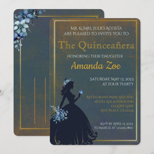 Quinceañera invitation (Front/Back)
