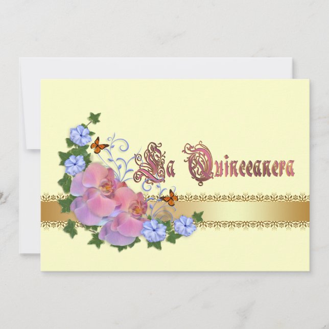 Quinceanera invitation 15th Birthday elegant (Front)