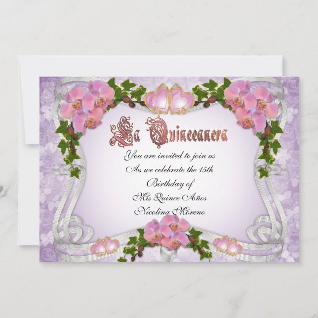 Quinceanera invitation 15th Birthday elegant (Front)