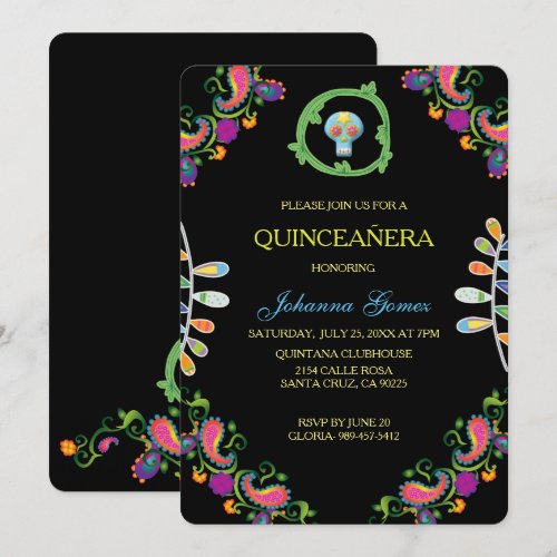 QUINCEAÑERA INVITATION DIA DE LOS MUERTOS