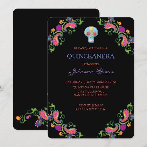 QUINCEAÑERA INVITATION DIA DE LOS MUERTOS