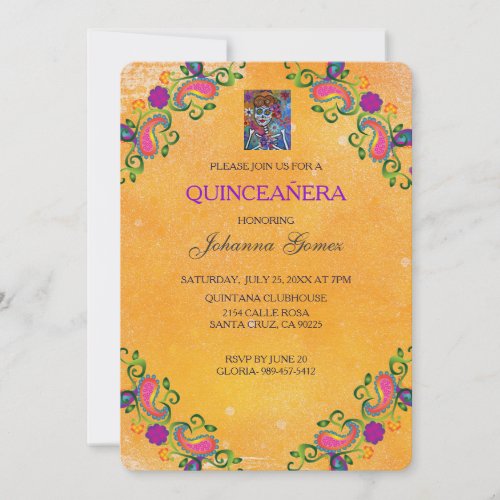 QUINCEAERA INVITATION DIA DE LOS MUERTOS