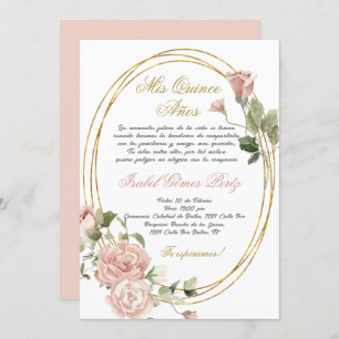 Quinceanera invitation in Spanish