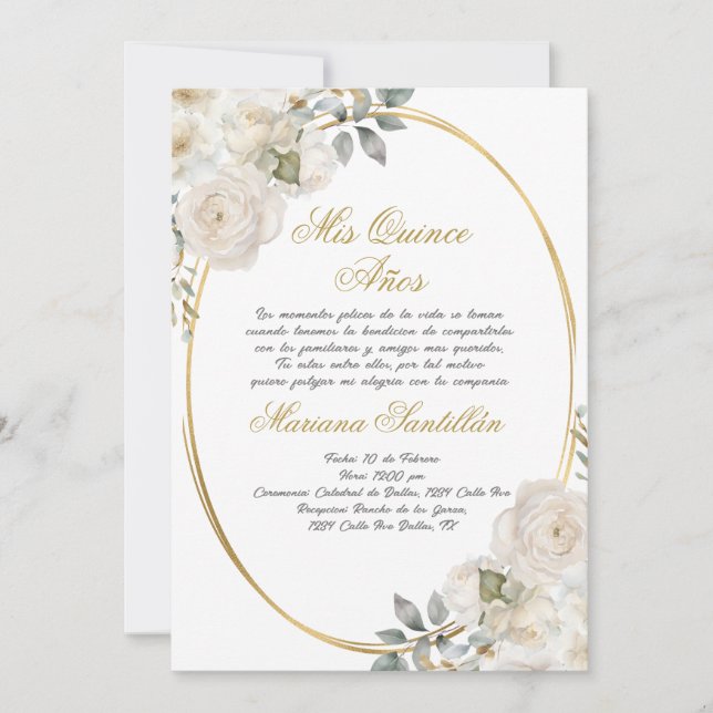 Quinceanera invitation in Spanish (Front)