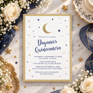 Quinceanera Invitation Moon and Stars