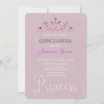 QuinceaÑera Invitation Princess by prisarts at Zazzle