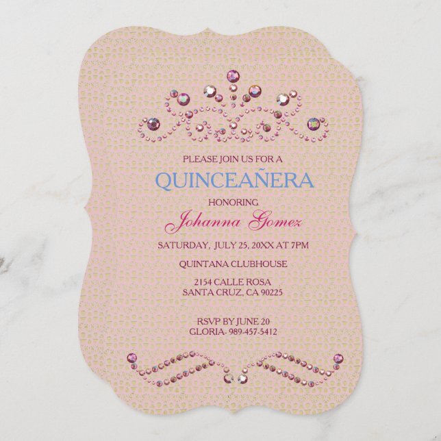 QUINCEAÑERA INVITATION PRINCESS (Front/Back)
