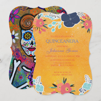 QUINCEAÑERA INVITATION ROCKABILLY DAY OF THE DEAD