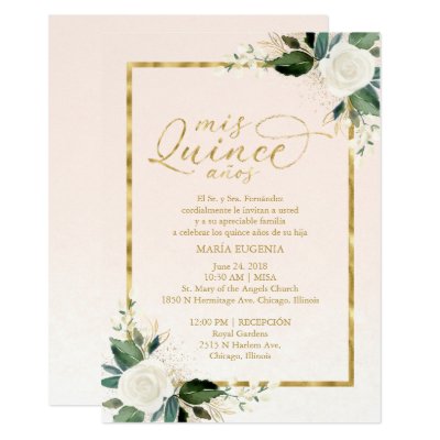 Quinceanera Invitations In Spanish Zazzle Com