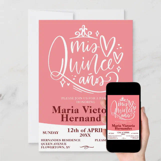 Quinceañera invitation template Zazzle
