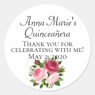 Quinceañera labels with roses Custom