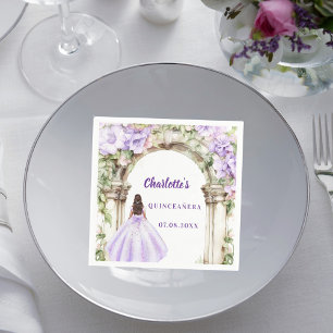 Quinceanera Lavender florals arch dress Napkins
