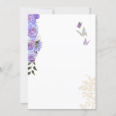 Quinceanera Lavender Purple Elegant Butterfly  Inv Invitation (Back)