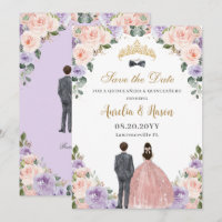 Quinceañera Lilac Blush Floral Twins Boy Girl