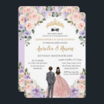 Quinceañera Lilac Blush Flowers Twins Boy Girl Invitation<br><div class="desc">(c) The Happy Cat Studio</div>