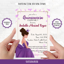 Quinceañera Lilac Elegant Princess Invitation