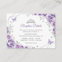 Quinceanera Lilac Purple Silver Floral Details