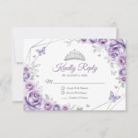 Quinceanera Lilac Purple Silver Floral Reply