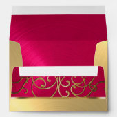 Quinceanera Magenta Pink and Gold Filigree Swirls Envelope (Back (Bottom))
