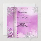 Quinceanera Magical Princess Pink Horse Carriage Invitation (Back)