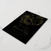 Quinceanera Masquerade Black Gold  Foil Invitation (Rotated)