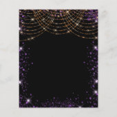 Quinceanera masquerade black purple invitation (Back)