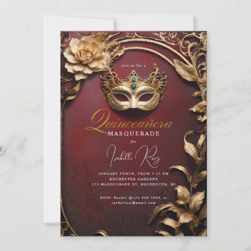 Quinceaera masquerade invitation