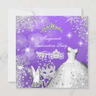 Quinceanera Masquerade Magical Princess Carriage 2 Invitation