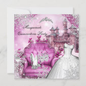 Quinceanera Masquerade Magical Princess Pink Invitation (Front)