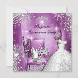 Quinceanera Masquerade Magical Princess Pink Invitation