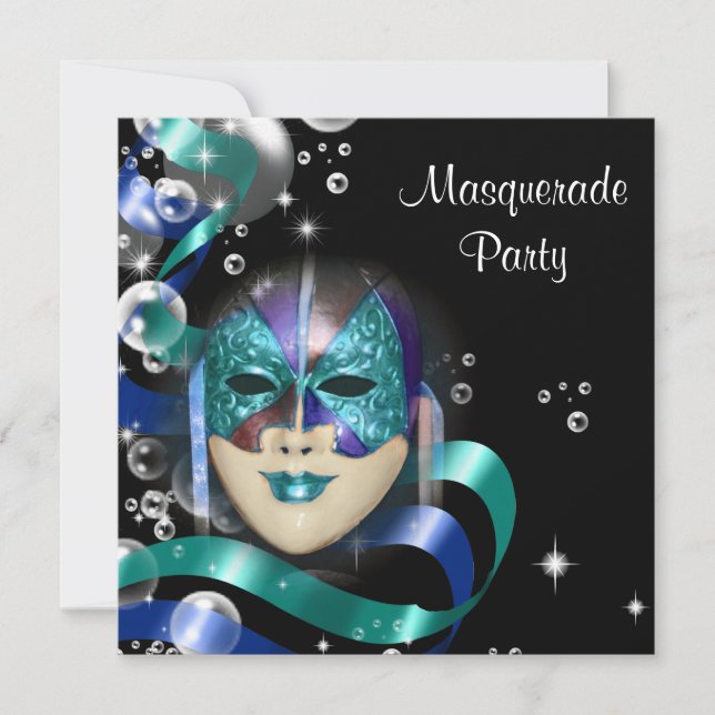 Quinceanera masquerade mask PERSONALIZE Invitation (Front)