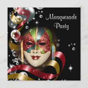Quinceanera masquerade mask PERSONALIZE Invitation