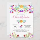 Quinceanera Mexican Fiesta Colorful Floral White