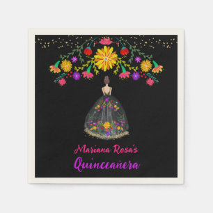 Quinceanera Mexican Fiesta Floral Birthday Napkins
