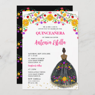Quinceanera Mexican Fiesta Princess Dress Invitation
