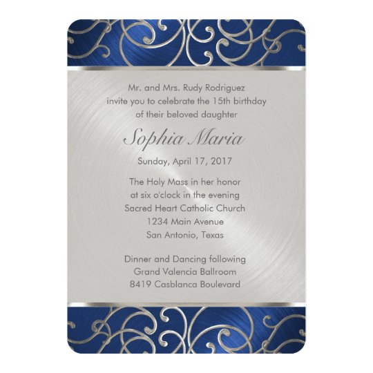 Blue And Silver Invitations 9