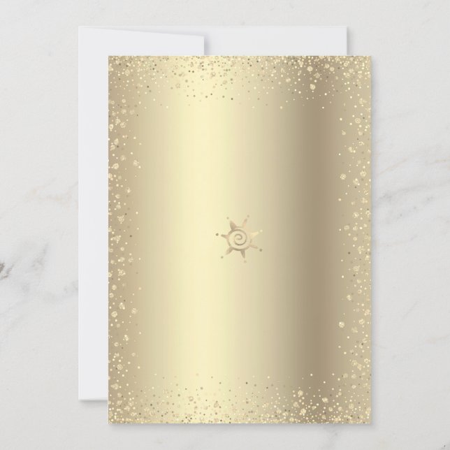 Quinceañera Navy Gold Glitter Foil Princess Crown Invitation