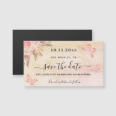 Quinceanera pampas butterfly save the date magnet (Front/Back)