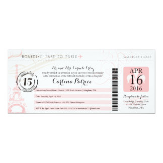Quinceanera | Paris Boarding Pass Card