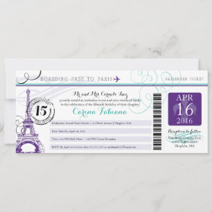 Quinceanera Paris Invitation