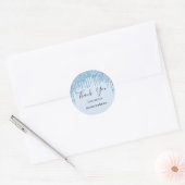 Quinceanera party baby blue glitter Thank You  Classic Round Sticker (Envelope)
