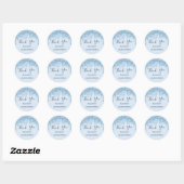 Quinceanera party baby blue glitter Thank You  Classic Round Sticker (Sheet)