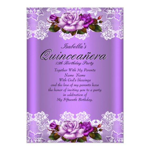 Quinceanera Purple Invitations 10