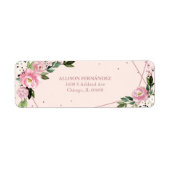Quinceanera Party Rose Gold Foil Blush Pink Floral Label (Front)